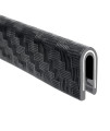 Trim-Lok Edge Trim - Fits 18A Edge, 916A Leg Length, 100A Length, Black, Carbon Fiber Texture - Flexible Pvc Edge Protector For Sharprough Surfaces