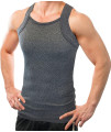 Different Touch 2 Pack Men's Tank Tops Square Cut Muscle Rib A-Shirts (XL, Charcoal)