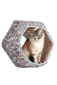 Cat Ball Cat Bed (Grey Blocks)
