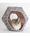 Cat Ball Cat Bed (Grey Blocks)