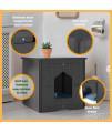Palram Pets CATSHIRE Cat Litter Box Enclosure, Litter Box Furniture Hidden, Functional Pet House Side Table, Nightstand, Enclosed Kitty Litter Washroom with Magnetic Door Latch, Easy to Clean, Black