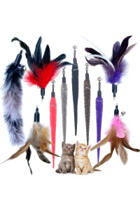 TIENAILINg cat Feather Replacement cat Worm Toy Refills, 10 PcS cat Feather Refills, cat Replacement Feathers Worms for cat Toys