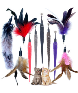 TIENAILINg cat Feather Replacement cat Worm Toy Refills, 10 PcS cat Feather Refills, cat Replacement Feathers Worms for cat Toys