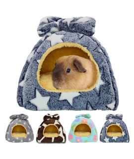 gINIDEAR guinea Pig Bed, guinea Pig Hideout House Accessories Warm Bed for Small Animals Hamsters chinchillas Dwarf Bunnies Hedgehogs S, grey Stars