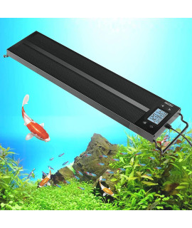 AMZBD Aquarium Lights, LED Aquariums Lights with Full Spectrum Adjustable 7 Colors,Programmable,Waterproof,Timer&DIY Mode for Freshwater Fish Tank or Plants Tank,Extendable Brackets (30-36 inch)