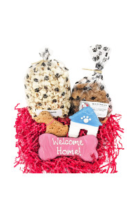 Woofables Gourmet Dog Bakery Small Welcome Home Treat Box with Pupcorn, Hand-Decorated Treats & More | Homemade, Fresh, Human-Grade, All-Natural Ingredients | Corn, Soy & Preservative Free | USA Made
