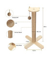 23 inch Tall Wood Cat Scratching Post with Interactive Ball Toys, Wooden Vertical Cat Scratcher for Kittens and Cats