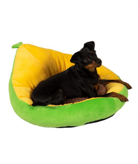 HeyPaws Avocado Dog Cat Bed - Cute Pet House, Soft Removable Pillow for Small Pets