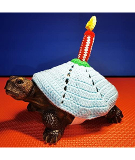 FORZENA Sweater for Turtle - Small Animal Sweater Winter Warm Knitted Handmade Sweater Apparel Accessory Halloween Birthday Party Cosplay Costume Photo Shoot for Pet Tortoise Turtle (XL,Red Candle)