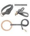 Pet Life Ever-Craft Boutique Series Adjustable Designer Leather Dog Collar, LG, Grey