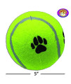 3 Pack 5 Inch Jumbo Tennis Balls. Durable Pet Safe Tennis Balls Perfect for Exercise and Training