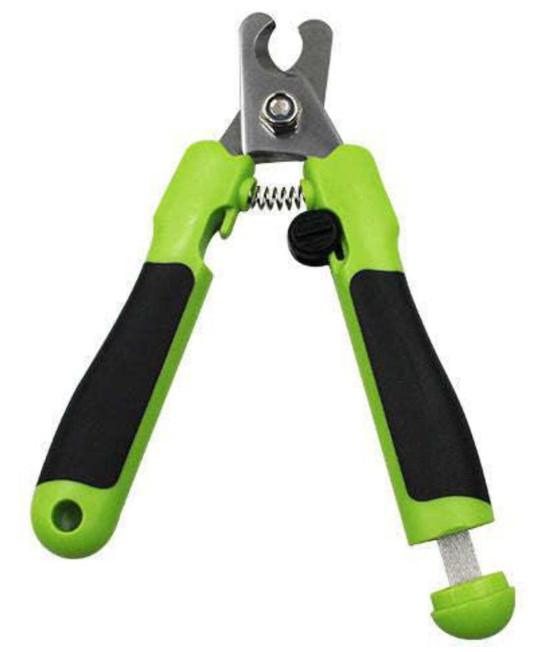 Pet Life 'Clip N' File' Green 2-in-1 Grooming Pet Nail Clipper with Built-in Concealed Filer