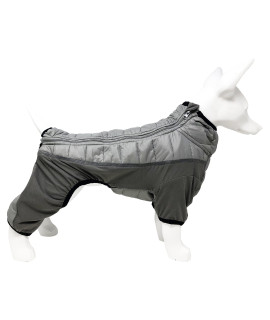 Pet Life Aura-Vent Lightweight 4-Season Stretch and Quick-Dry Full Body Dog Jacket, LG, Grey