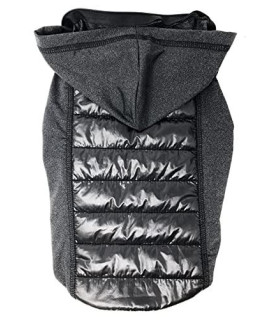 Pet Life Apex Lightweight Hybrid Stretch and Quick-Dry Dog coat with Pop Out Hood, SM, Black
