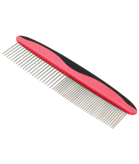 Pet Life ? Grip Ease' Wide and Narrow Tooth Grooming Pet Comb