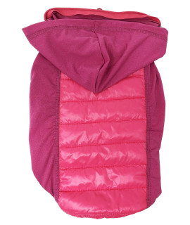 Pet Life Apex Lightweight Hybrid Stretch and Quick-Dry Dog Coat with Pop Out Hood, SM, Pink