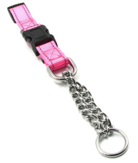 Pet Life Tutor-Sheild Martingale Safety and Training Chain Dog Collar, SM, Pink