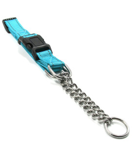 Pet Life Tutor-Sheild Martingale Safety and Training Chain Dog Collar, SM, Blue