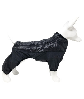 Pet Life Aura-Vent Lightweight 4-Season Stretch and Quick-Dry Full Body Dog Jacket, XL, Black