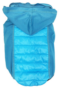 Pet Life Apex Lightweight Hybrid Stretch and Quick-Dry Dog Coat with Pop Out Hood, XL, Blue
