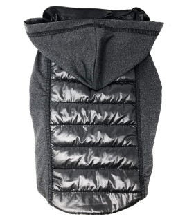 Pet Life Apex Lightweight Hybrid Stretch and Quick-Dry Dog Coat with Pop Out Hood, XL, Black