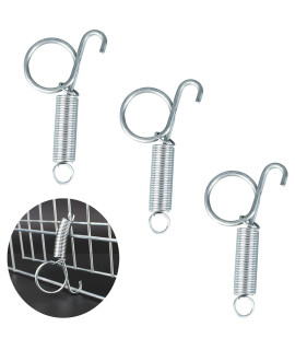4pcs 75mm Metal Finger Spring Latch Hook, One-Handed Cage Door Spring Hooks, Large Cages Lock for Fixing Pet Cage Door,Bunnies, Rodents, Hamsters, Squirrels, Birds Cages Hook