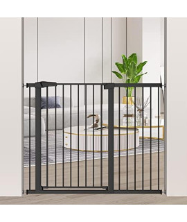 385 Extra Tall Pet Gate Pressure Mounted - Walk Through Baby Gates With Door For Stairs Doorways - Puppy Doggy Dog Gates Fence Child Safety Gate 4606-4882 Wide