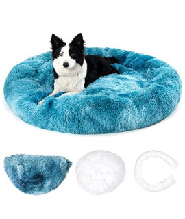 MoMoPal Large Dog Bed,Washable Calming Pet Bed with Zip,Fluffy Round Dog Beds& Furniture for Small Medium Large Dogs Cats