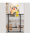 385 Extra Tall Pet Gate Pressure Mounted - Walk Through Baby Gates With Door For The House Stairs Doorway - Puppy Doggy Dog Gates Fence Child Safety Gate 3228-3504 Wide