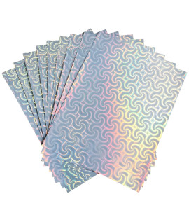 85X11 Inches Holographic Sticker Paper, 25 Sheets Printable Vinyl Sticker Paper, Waterproof Rainbow Adhesive Sticker Printer Paper Dries Quickly For Ink Jet Printer Laser Printer