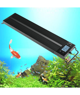AMZBD Aquarium Lights, LED Aquariums Lights with Full Spectrum Adjustable 7 Colors,Programmable,Waterproof,Timer&DIY Mode for Freshwater Fish Tank or Plants Tank,Extendable Brackets (24-30 inch)