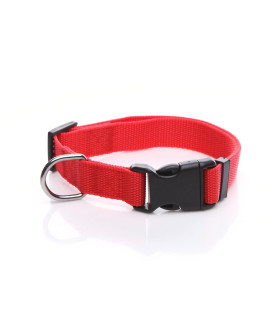 Adjustable Nylon Dog Collar, Durable pet Collar 1 Inch 3/4 Inch 5/8 Inch Wide, for Large Medium Small Dogs(3/4 Inch, Red)