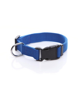 Adjustable Nylon Dog Collar, Durable pet Collar 1 Inch 3/4 Inch 5/8 Inch Wide, for Large Medium Small Dogs(3/4 Inch, Blue
