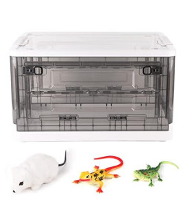 Wxbzbhwxc Small Animal Cage Habitat Indoor Outdoor Pet House for Hamster Ferret Tortoise or Other Similar-Sized Small Pets Collapsible with Wheels and Handles (White)