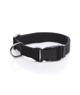 Adjustable Nylon Dog Collar, Durable pet Collar 1 Inch 3/4 Inch 5/8 Inch Wide, for Large Medium Small Dogs(5/8 Inch, Black)