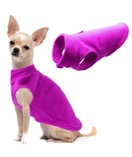 Dog Fleece Vest Soft Winter Jacket Sweater with D-Ring Leash Cold Weather Coat Hoodie for Small Medium Large Dogs Purple Large