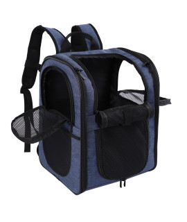 Apollo Walker Pet Carrier Backpack For Largesmall Cats And Dogs Puppies Safety Features And Cushion Back Support For Travel Hiking Outdoor Use (Navy)