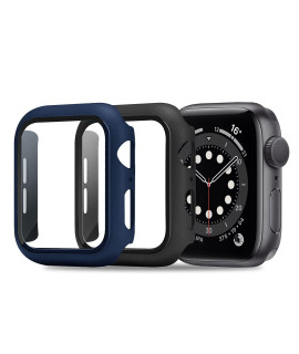 Uluq Case Compatible With Apple Watch Series 654Se 44Mm Built In Hd Screen Protector, 2 Pack Ultra-Thin Hard All-Around Protective Cover