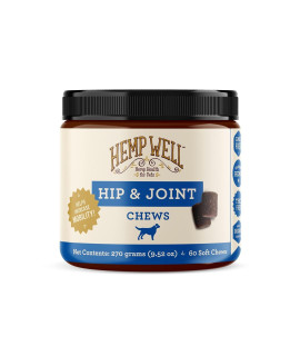 Hemp Well Hip and Joint Soft Chews - Supports Mobility and Promotes Healthy Hips and Joints for Dogs, Organically Sourced (60 Count)