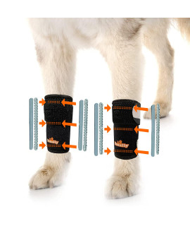NeoAlly - 3-in-1 Dog Splint Front Leg Support, Front Leg Brace with Rigid and Spring Inserts, Dog Leg Sleeve for Pet Mobility, Stability, Protection, With Reflective Straps, S-M, 1 Pair