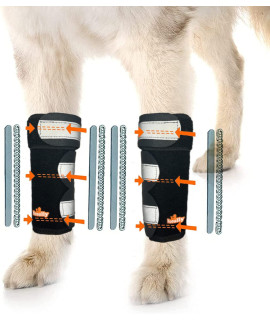 NeoAlly - 3-in-1 Dog Splint Front Leg Support, Front Leg Brace with Rigid and Spring Inserts, Dog Leg Sleeve for Pet Mobility, Stability, Protection, With Reflective Straps, L-XL, 1 Pair
