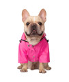 HDE Dog Raincoat Double Layer Zip Rain Jacket with Hood for Small to Large Dogs Pink - M