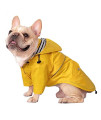 HDE Dog Raincoat Double Layer Zip Rain Jacket with Hood for Small to Large Dogs Yellow - M