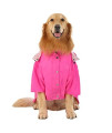 HDE Dog Raincoat Double Layer Zip Rain Jacket with Hood for Small to Large Dogs Pink - 2XL