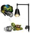 Fischuel Flexible Heating Lamp UVB Lamp with clamp Fixtures, Reptile and Aquarium, Terrarium and Vivarium Basking Lamps and Spotlight, comes with 3 BulbsTwo 50W UVB Bulb Spotlight Bulb(E27,110V)