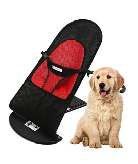 Vinkyster Pet Dog Hammock Bed, Portable Medium Small Puppy Rocker Chair with Removable & Washable Cover, 3 Height Adjustment Level, Pets Summer Rocker Sofa Bed (Red)
