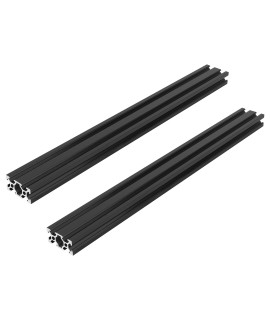 2Pcs 600Mm 2040 V European Standard Anodized Black Aluminum Profile Extrusion Linear Rail For 3D Printer And Cnc Machine