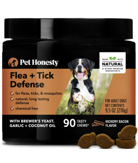 Pet Honesty Flea & Tick Defense Supplement - Natural Flea and Tick Soft Chew for Dogs, Pest Defense to Promote Body's Natural Response, Oral Flea Pills for Dogs - 90 ct