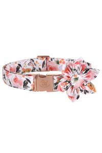 Elegant Little Tail Floral Girl Dog Collar For Female Dogs, Pet Collar Adjustable Dog Collars With Flower Gift For Medium Dogs