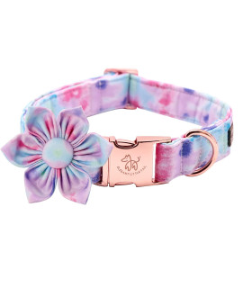 Elegant Little Tail Colorful Dog Collar For Female Or Male Dogs, Flower Pet Collar Adjustable Dog Collars With Flower Gift For Small Dogs